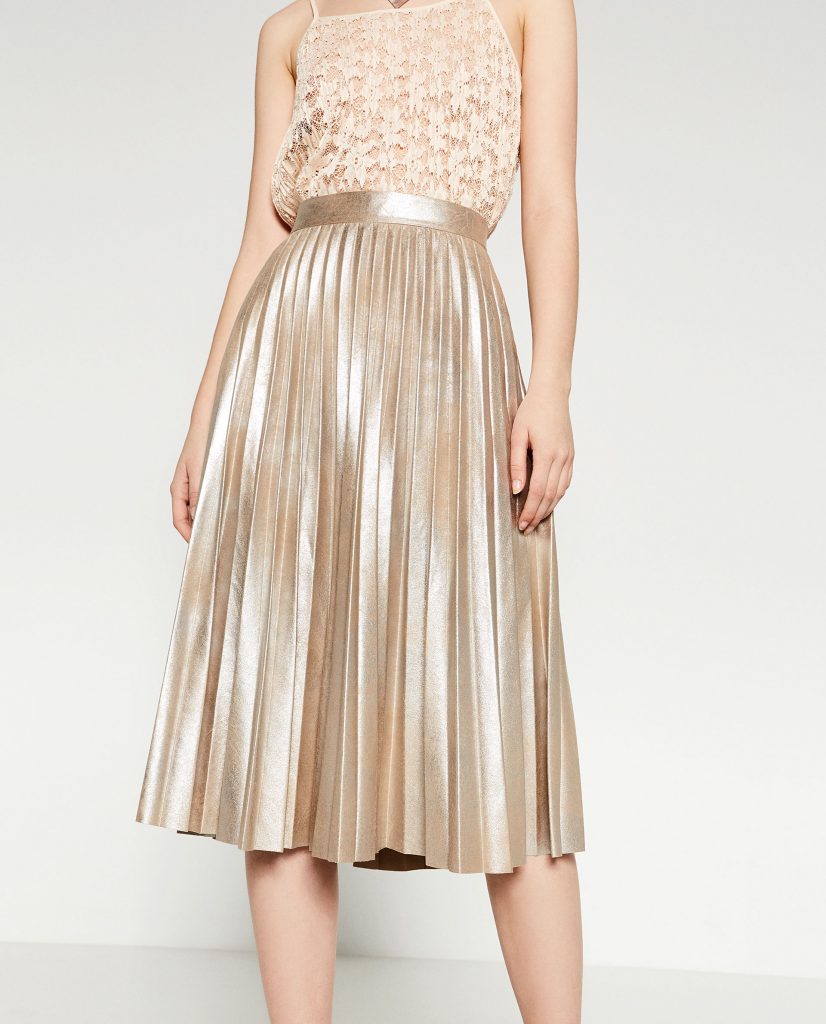 zara metallic skirt