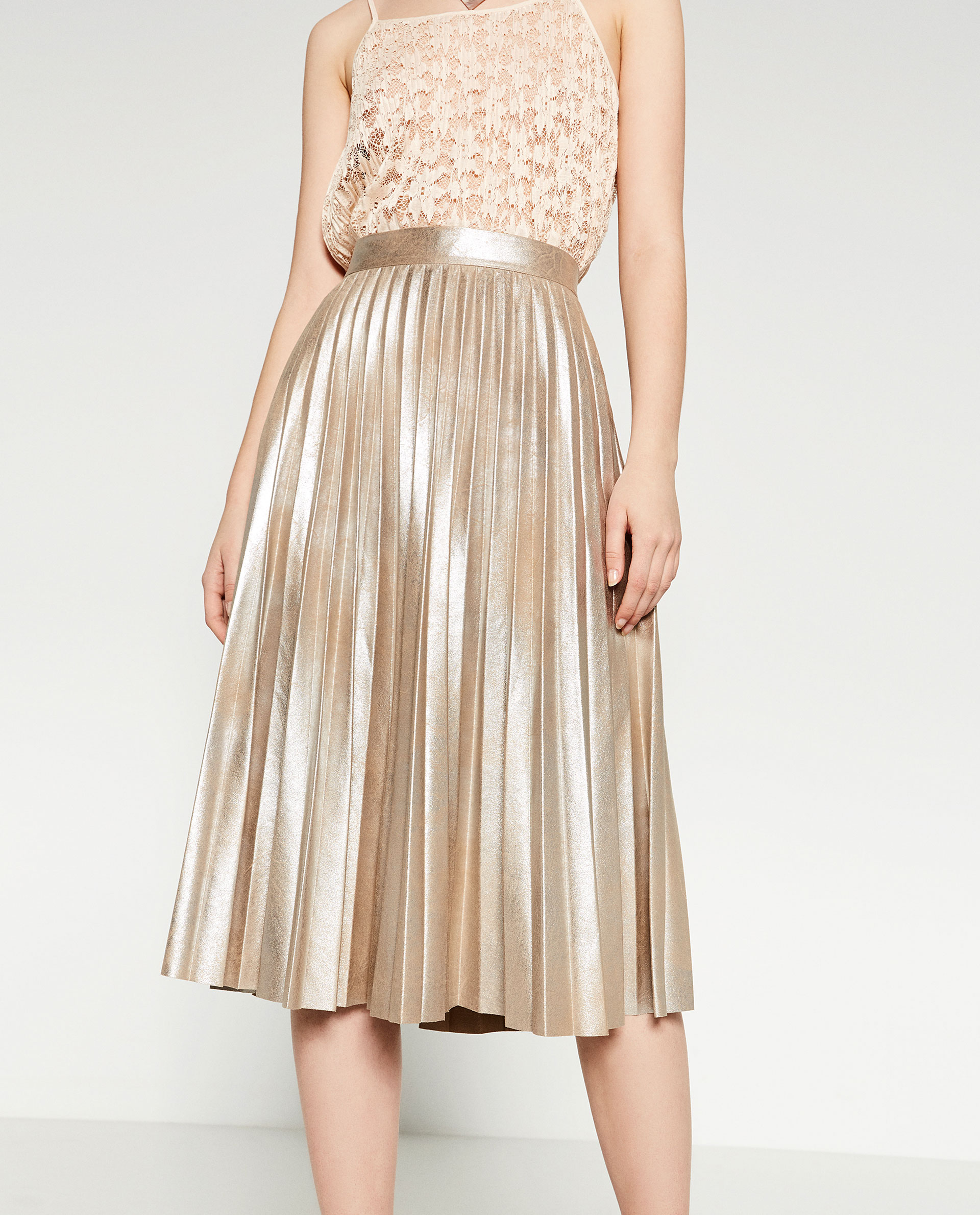 Metallic Pleated Skirt Love @Zara 
