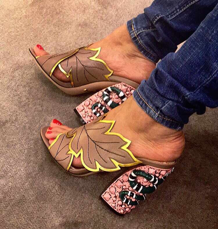 gucci snake mules