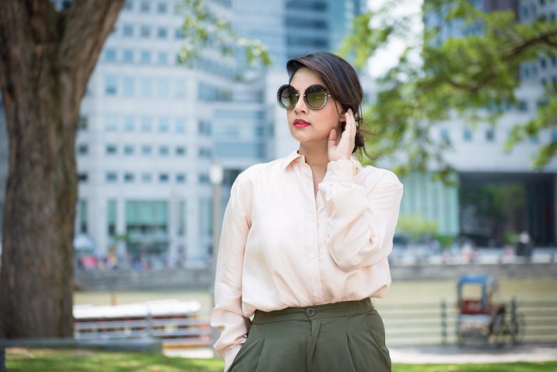 How to Dress Up Olive Green with Pastel Pink - Sarah Atiq